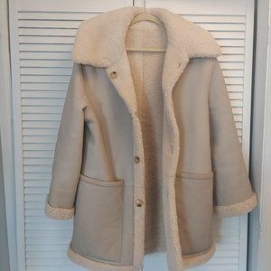 Tory Burch Reversible Oliver Shearling Coat Sz L